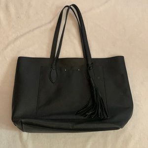 Cole Haan tote black pebble leather with tassle